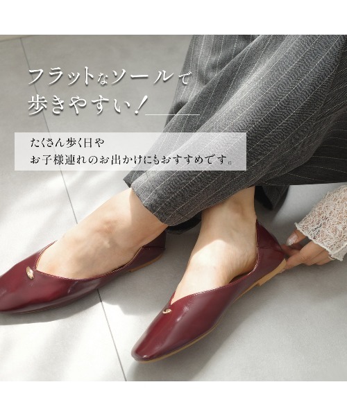 AmiAmi(アミアミ)の「2WAYバブーシュ / スクエアトゥ ゴールドモチーフパンプス(パンプス・レディース・ブラック系その他/ブラック/ダークブラウン/バーガンディー/アイボリー・S/M/LL/L)」の19枚目の写真