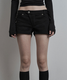 Overlay Waist Zip Shorts (black)