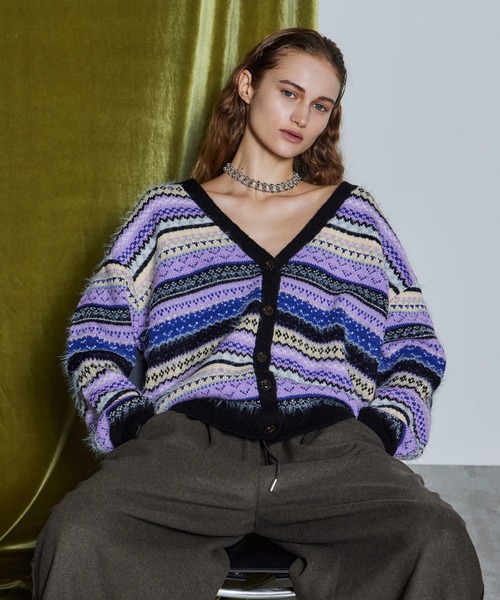 MAISON SPECIAL(メゾンスペシャル)の「【26WINTER PRE-ORDER】Jacquard Knit Cardigan/ジャガードニットカーディガン(カーディガン/ボレロ・レディース・ブラック/レッド/カーキ・FREE)」の1枚目の写真