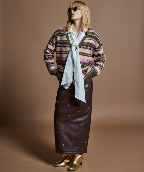 MAISON SPECIAL(メゾンスペシャル)の「【26WINTER PRE-ORDER】Jacquard Knit Cardigan/ジャガードニットカーディガン(カーディガン/ボレロ・レディース・ブラック/レッド/カーキ・FREE)」の5枚目の写真