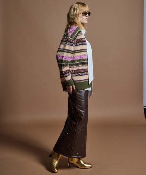 MAISON SPECIAL(メゾンスペシャル)の「【26WINTER PRE-ORDER】Jacquard Knit Cardigan/ジャガードニットカーディガン(カーディガン/ボレロ・レディース・ブラック/レッド/カーキ・FREE)」の6枚目の写真