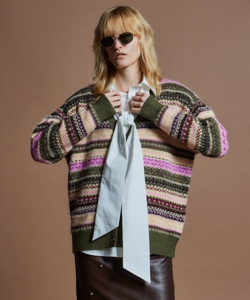 MAISON SPECIAL(メゾンスペシャル)の「【26WINTER PRE-ORDER】Jacquard Knit Cardigan/ジャガードニットカーディガン(カーディガン/ボレロ・レディース・ブラック/レッド/カーキ・FREE)」の10枚目の写真