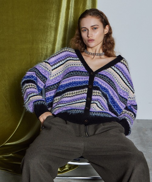 MAISON SPECIAL(メゾンスペシャル)の「【26WINTER PRE-ORDER】Jacquard Knit Cardigan/ジャガードニットカーディガン(カーディガン/ボレロ・レディース・ブラック/レッド/カーキ・FREE)」の15枚目の写真