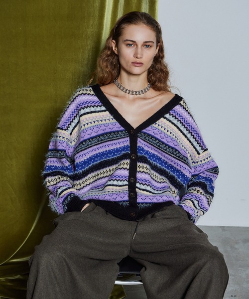 MAISON SPECIAL(メゾンスペシャル)の「【26WINTER PRE-ORDER】Jacquard Knit Cardigan/ジャガードニットカーディガン(カーディガン/ボレロ・レディース・ブラック/レッド/カーキ・FREE)」の16枚目の写真
