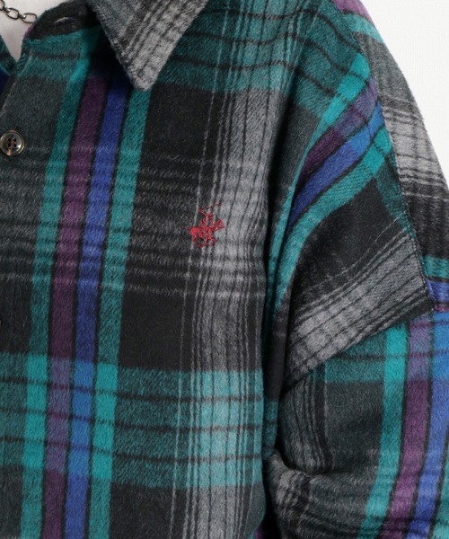BEVERLY HILLS POLO CLUB(ビバリーヒルズポロクラブ)の「【BEVERLY HILLS POLO CLUB】シャギーチェックシャツジャケット(シャツ/ブラウス・レディース・ブラウン/グリーン/ピンク・M)」の18枚目の写真
