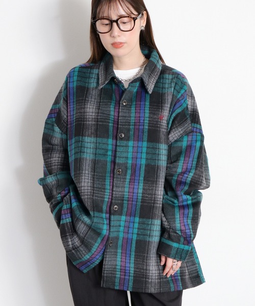 BEVERLY HILLS POLO CLUB(ビバリーヒルズポロクラブ)の「【BEVERLY HILLS POLO CLUB】シャギーチェックシャツジャケット(シャツ/ブラウス・レディース・ブラウン/グリーン/ピンク・M)」の12枚目の写真