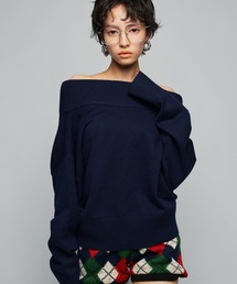 オフショルダー」に該当するトップス（ブルー・ネイビー/青色系