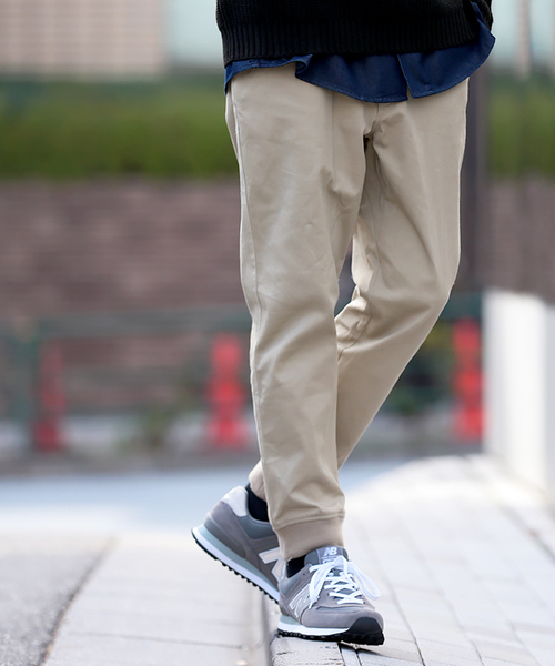 WEGO(ウィゴー)の「WEGO/ストレッチツイルジョガーパンツ(チノパンツ・メンズ・ベージュ/カーキ/ブラック・MEDIUM/LARGE)」の2枚目の写真