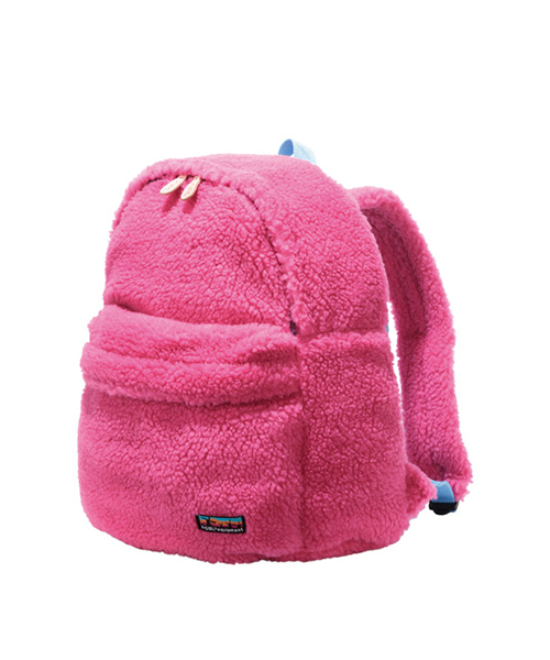 X-girl（エックスガール）の「FLEECE BACKPACK（バックパック/リュック・レディース・チャコールグレー/ベージュ/ピンク・ONE SIZE）」の3枚目の写真