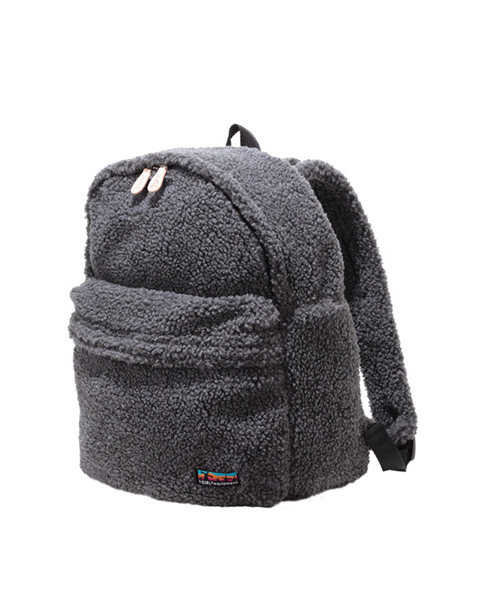 X-girl（エックスガール）の「FLEECE BACKPACK（バックパック/リュック・レディース・チャコールグレー/ベージュ/ピンク・ONE SIZE）」の2枚目の写真