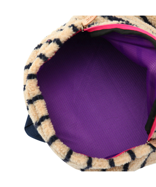 X-girl（エックスガール）の「FLEECE BACKPACK（バックパック/リュック・レディース・チャコールグレー/ベージュ/ピンク・ONE SIZE）」の7枚目の写真