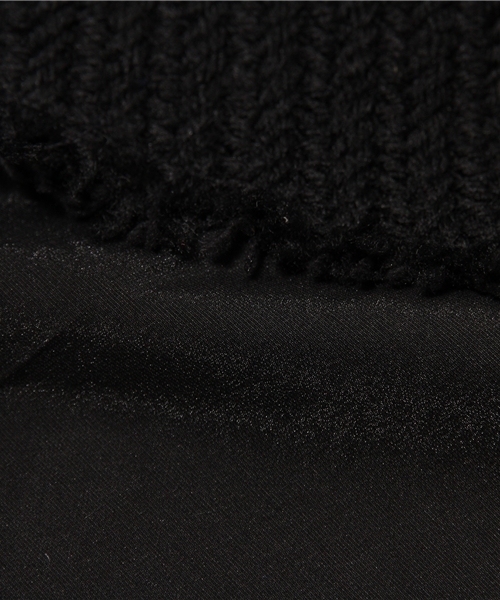 REAL CUBE（リアルキューブ）の「REAL CUBE ツイード×オーガンジーコンビフロントボタンミドル丈フレアスカート（スカート・レディース・ブラック/カーキ・FREE）」の10枚目の写真