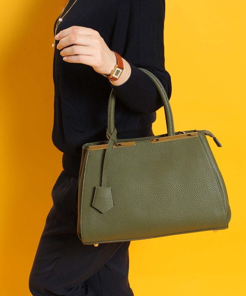 PLAIN CLOTHING（プレーンクロージング）の「ミドルハンドバッグ【PLAIN CLOTHING】（ハンドバッグ・レディース・カーキ/ブラック/バーガンディー/キャメル/モスグリーン・FREE）」の22枚目の写真