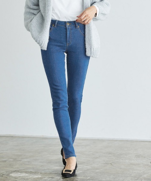 Pierrot（ピエロ）の「あったか裏起毛ストレッチスキニーデニム（デニムパンツ・レディース・ネイビー/ブルー系その他/ブルー系その他2/ブルー/ブラック/グレー/ブラック系その他/グレー系その他/インディゴブルー・L/SS/M/4L/3L/S/LL）」の7枚目の写真