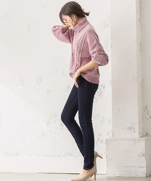 Pierrot（ピエロ）の「あったか裏起毛ストレッチスキニーデニム（デニムパンツ・レディース・ネイビー/ブルー系その他/ブルー系その他2/ブルー/ブラック/グレー/ブラック系その他/グレー系その他/インディゴブルー・L/SS/M/4L/3L/S/LL）」の20枚目の写真