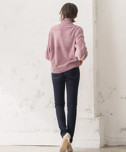 Pierrot（ピエロ）の「あったか裏起毛ストレッチスキニーデニム（デニムパンツ・レディース・ネイビー/ブルー系その他/ブルー系その他2/ブルー/ブラック/グレー/ブラック系その他/グレー系その他/インディゴブルー・L/SS/M/4L/3L/S/LL）」の21枚目の写真