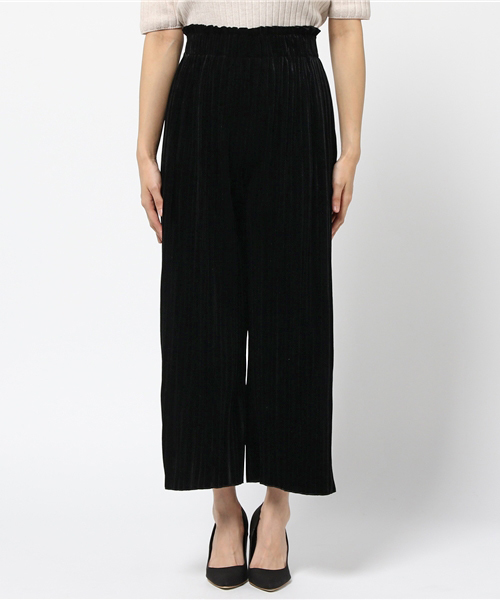 Re:EDIT（リエディ）の「[リエディ]ベロアプリーツワイドパンツ[2016秋冬新作]ボトムス/パンツ/ワイドパンツ・ガウチョパンツ（その他パンツ・レディース・ブラック/カーキ/グレー/ブラウン・MEDIUM）」の5枚目の写真