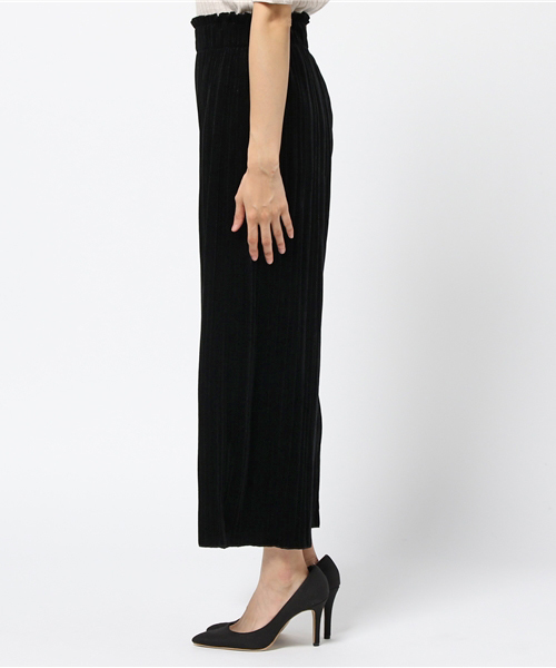 Re:EDIT（リエディ）の「[リエディ]ベロアプリーツワイドパンツ[2016秋冬新作]ボトムス/パンツ/ワイドパンツ・ガウチョパンツ（その他パンツ・レディース・ブラック/カーキ/グレー/ブラウン・MEDIUM）」の6枚目の写真