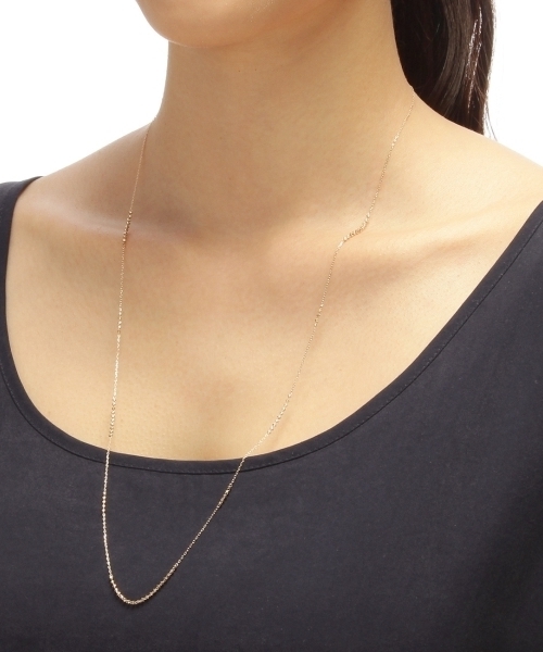 カットビーズ連続ステーション ロングネックレス(65cm)（ネックレス 