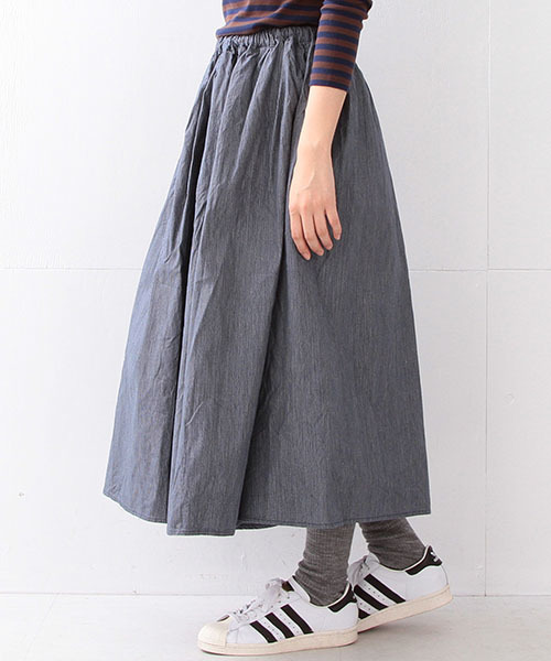 BEAMS BOY / ワーク ストライプ サーキュラー スカート ② BEAMS BOY（ビームスボーイ）の「BEAMS BOY / インディゴ