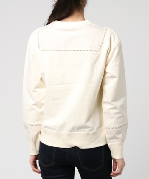 URCH RNA（アーチ アールエヌエー）の「M0259 フハクコンビレース使い長袖プルオーバー（Tシャツ/カットソー・レディース・キナリ/ネイビー/杢グレー・MEDIUM）」の6枚目の写真
