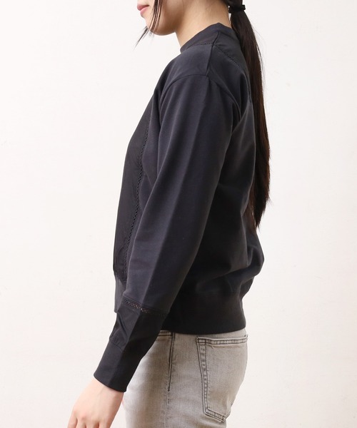 URCH RNA（アーチ アールエヌエー）の「M0259 フハクコンビレース使い長袖プルオーバー（Tシャツ/カットソー・レディース・キナリ/ネイビー/杢グレー・MEDIUM）」の15枚目の写真