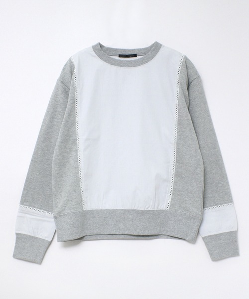 URCH RNA（アーチ アールエヌエー）の「M0259 フハクコンビレース使い長袖プルオーバー（Tシャツ/カットソー・レディース・キナリ/ネイビー/杢グレー・MEDIUM）」の8枚目の写真