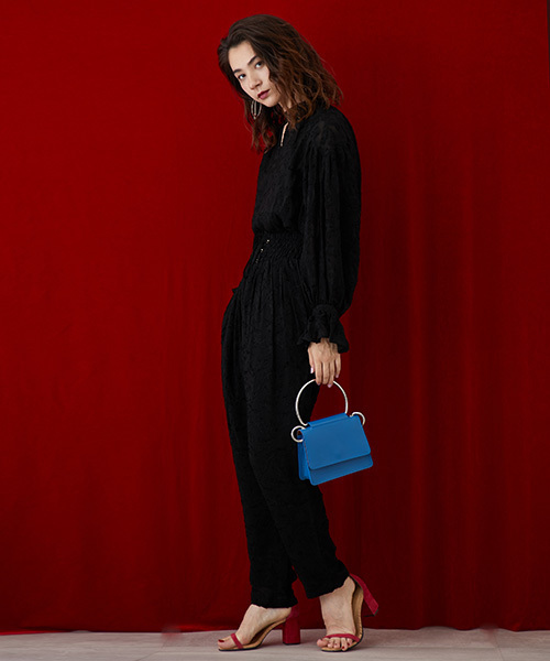 UNITED TOKYO（ユナイテッドトウキョウ）の「キュプラふくれジャカードパンツ（その他パンツ・レディース・グリーン/ブラック・1）」の14枚目の写真