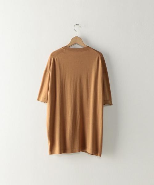crepuscule(クレプスキュール)の「<crepuscule> COTTON/SILK TEE/Tシャツ ◆(ニット/セーター・メンズ・ブラック/グレー/シャーベット・1/2)」の7枚目の写真