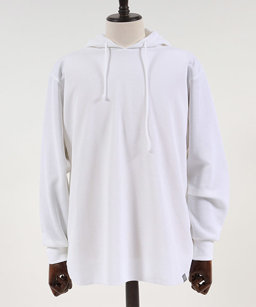 ANGENEHM(アンゲネーム)の「mpa1719-Waffle Pull Parka パーカー(パーカー・メンズ・ホワイト/ブラック/グレー/オリーブ・M/S/L)」の10枚目の写真