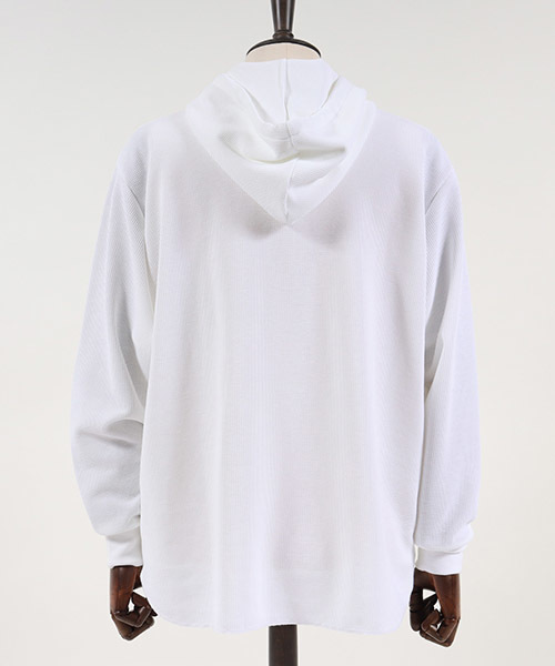 ANGENEHM(アンゲネーム)の「mpa1719-Waffle Pull Parka パーカー(パーカー・メンズ・ホワイト/ブラック/グレー/オリーブ・M/S/L)」の11枚目の写真