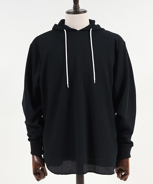 ANGENEHM(アンゲネーム)の「mpa1719-Waffle Pull Parka パーカー(パーカー・メンズ・ホワイト/ブラック/グレー/オリーブ・M/S/L)」の16枚目の写真