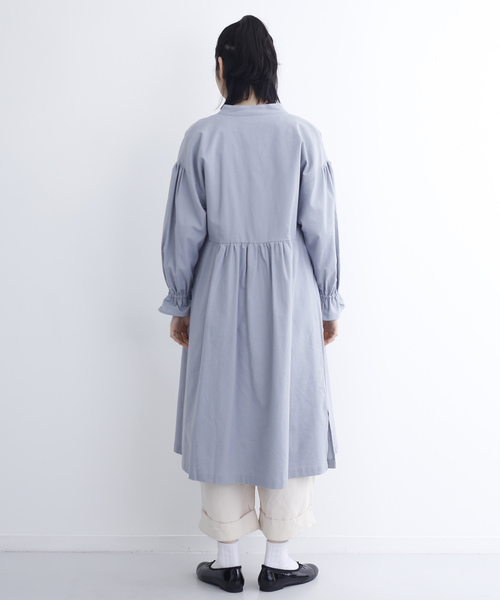 MERLOT（メルロー）の「袖フレアチャイナボタンワンピース7355（ワンピース・レディース・ブルーグレー/ブラック/ベージュ/ピンク・FREE）」の11枚目の写真