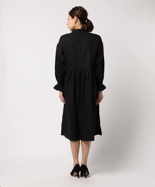 MERLOT（メルロー）の「袖フレアチャイナボタンワンピース7355（ワンピース・レディース・ブルーグレー/ブラック/ベージュ/ピンク・FREE）」の13枚目の写真