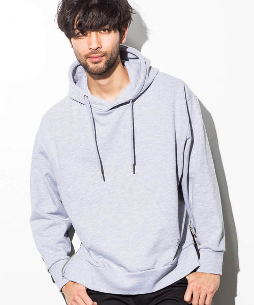 AZ by junhashimoto（エーゼイ バイ ジュンハシモト）の「AZ by junhashimoto(エーゼイ バイ ジュンハシモト)サイドZIPオーバーサイズフードパーカ（パーカー・メンズ・ブラック/ダークグリーン/オフホワイト/トップグレー・SMALL/MEDIUM/LARGE/X-LARGE）」の12枚目の写真