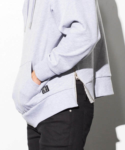 AZ by junhashimoto（エーゼイ バイ ジュンハシモト）の「AZ by junhashimoto(エーゼイ バイ ジュンハシモト)サイドZIPオーバーサイズフードパーカ（パーカー・メンズ・ブラック/ダークグリーン/オフホワイト/トップグレー・SMALL/MEDIUM/LARGE/X-LARGE）」の14枚目の写真