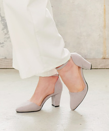 [ドット柄/花柄/無地]安定の7cm太ヒール！アンクルストラップ☆サイドカットパンプス/レディース/シューズ[I1510]神戸レタス