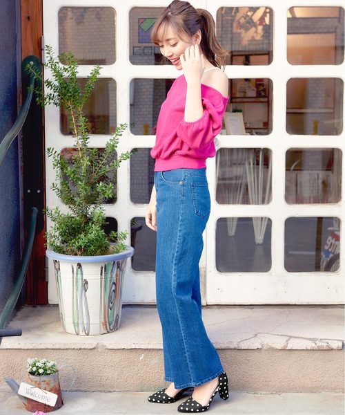 LEONARDレオナール 素敵な花柄パンツ LL スラックス
