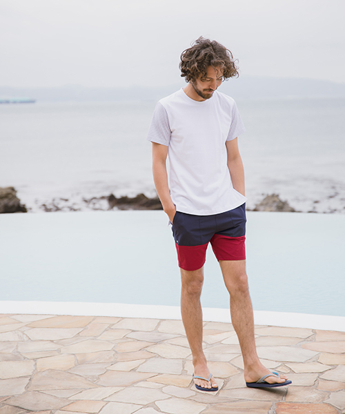 CAMBIO（カンビオ）の「mt5092-Shirt Fabric Sleeve Tee Tシャツ（Tシャツ/カットソー・メンズ・ホワイト×グレー/サックスブルー/チャコール/グレー/ホワイト×レッド/ネイビー・L/M）」の10枚目の写真