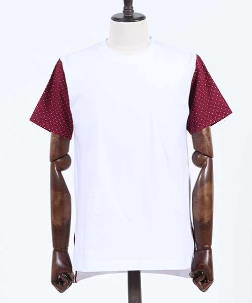 CAMBIO（カンビオ）の「mt5092-Shirt Fabric Sleeve Tee Tシャツ（Tシャツ/カットソー・メンズ・ホワイト×グレー/サックスブルー/チャコール/グレー/ホワイト×レッド/ネイビー・L/M）」の12枚目の写真