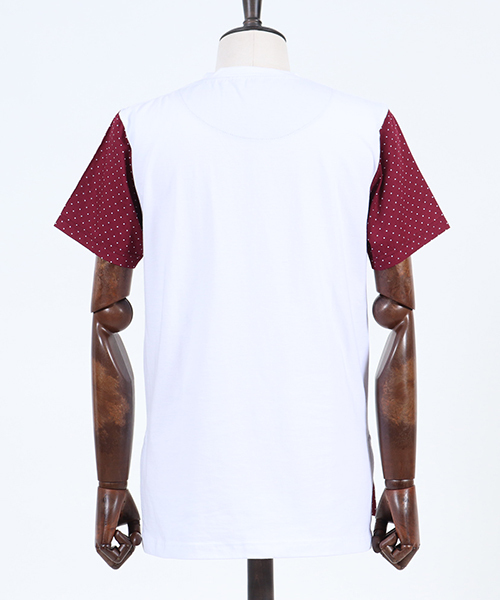 CAMBIO（カンビオ）の「mt5092-Shirt Fabric Sleeve Tee Tシャツ（Tシャツ/カットソー・メンズ・ホワイト×グレー/サックスブルー/チャコール/グレー/ホワイト×レッド/ネイビー・L/M）」の19枚目の写真