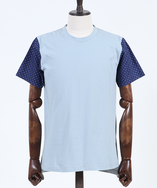 CAMBIO（カンビオ）の「mt5092-Shirt Fabric Sleeve Tee Tシャツ（Tシャツ/カットソー・メンズ・ホワイト×グレー/サックスブルー/チャコール/グレー/ホワイト×レッド/ネイビー・L/M）」の16枚目の写真