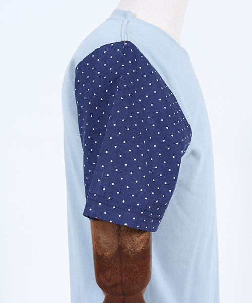 CAMBIO（カンビオ）の「mt5092-Shirt Fabric Sleeve Tee Tシャツ（Tシャツ/カットソー・メンズ・ホワイト×グレー/サックスブルー/チャコール/グレー/ホワイト×レッド/ネイビー・L/M）」の22枚目の写真