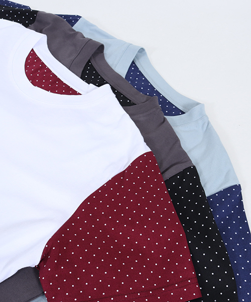 CAMBIO（カンビオ）の「mt5092-Shirt Fabric Sleeve Tee Tシャツ（Tシャツ/カットソー・メンズ・ホワイト×グレー/サックスブルー/チャコール/グレー/ホワイト×レッド/ネイビー・L/M）」の13枚目の写真