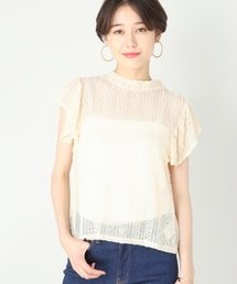 LOWRYS FARM | ストライプレースフリル／ＮＳ　798572(シャツ/ブラウス)