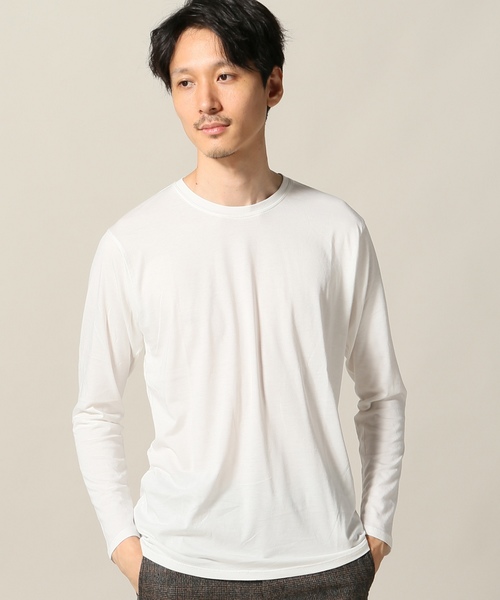 EDIFICE(エディフィス)の「イスラエルピマ クルーネック ロングスリーブ(Tシャツ/カットソー・メンズ・ブラック/コバルトブルー/グレー/ホワイト・LARGE/SMALL/MEDIUM)」の2枚目の写真
