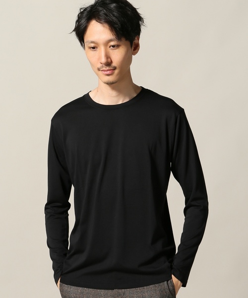 EDIFICE(エディフィス)の「イスラエルピマ クルーネック ロングスリーブ(Tシャツ/カットソー・メンズ・ブラック/コバルトブルー/グレー/ホワイト・LARGE/SMALL/MEDIUM)」の3枚目の写真