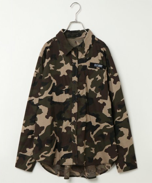 VENCEEXCHANGE（ヴァンスエクスチェンジ）の「ミリタリービッグシャツ（シャツ/ブラウス・レディース・ダークグリーン/ダークカーキ・M）」の2枚目の写真