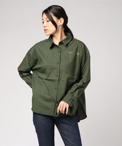 VENCEEXCHANGE（ヴァンスエクスチェンジ）の「ミリタリービッグシャツ（シャツ/ブラウス・レディース・ダークグリーン/ダークカーキ・M）」の5枚目の写真