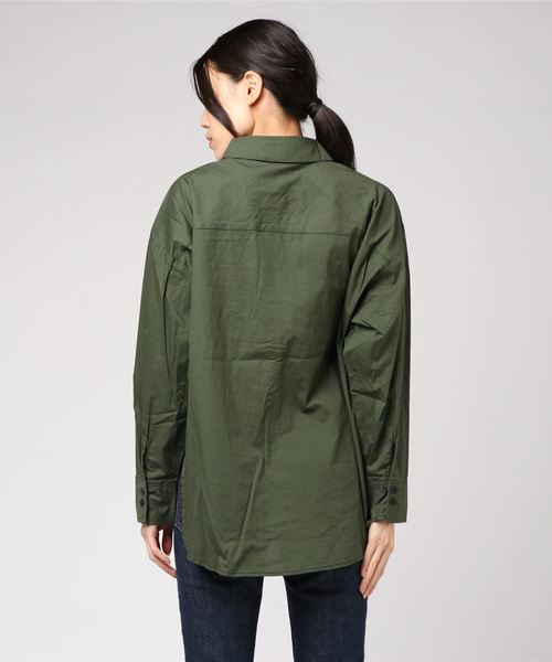VENCEEXCHANGE（ヴァンスエクスチェンジ）の「ミリタリービッグシャツ（シャツ/ブラウス・レディース・ダークグリーン/ダークカーキ・M）」の4枚目の写真